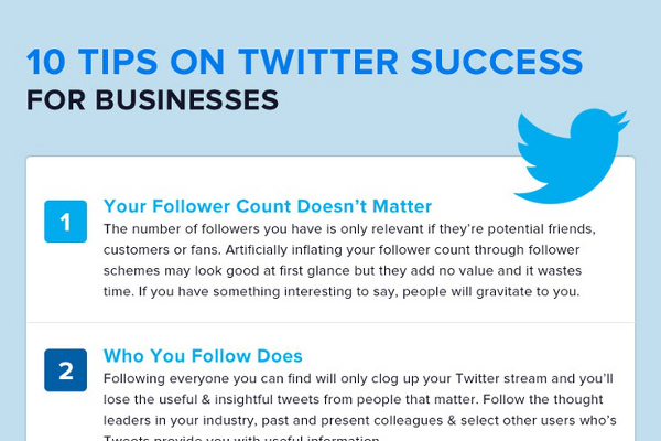 List of the Top 10 Twitter Tips for Business