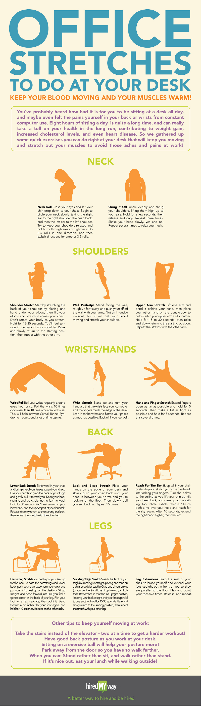 Stretching exercises for online desk workers