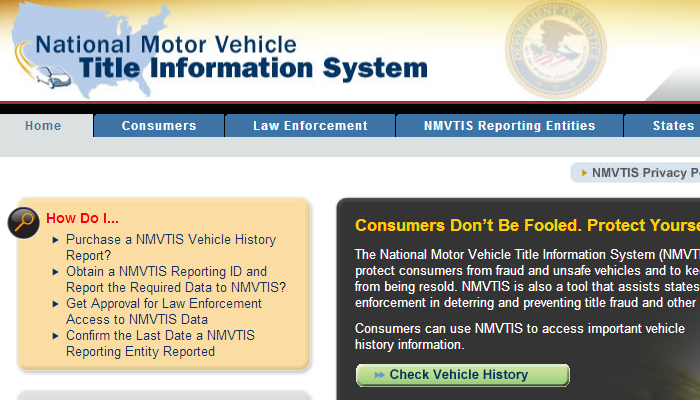 National Motor Vehicle Title Information System