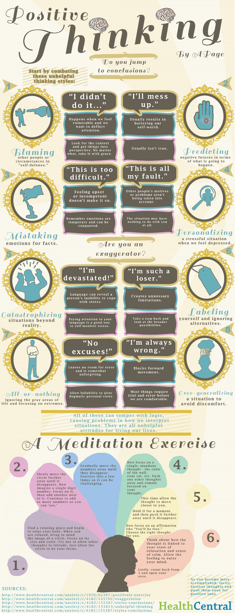 visualização criativa e pensamentos positivos